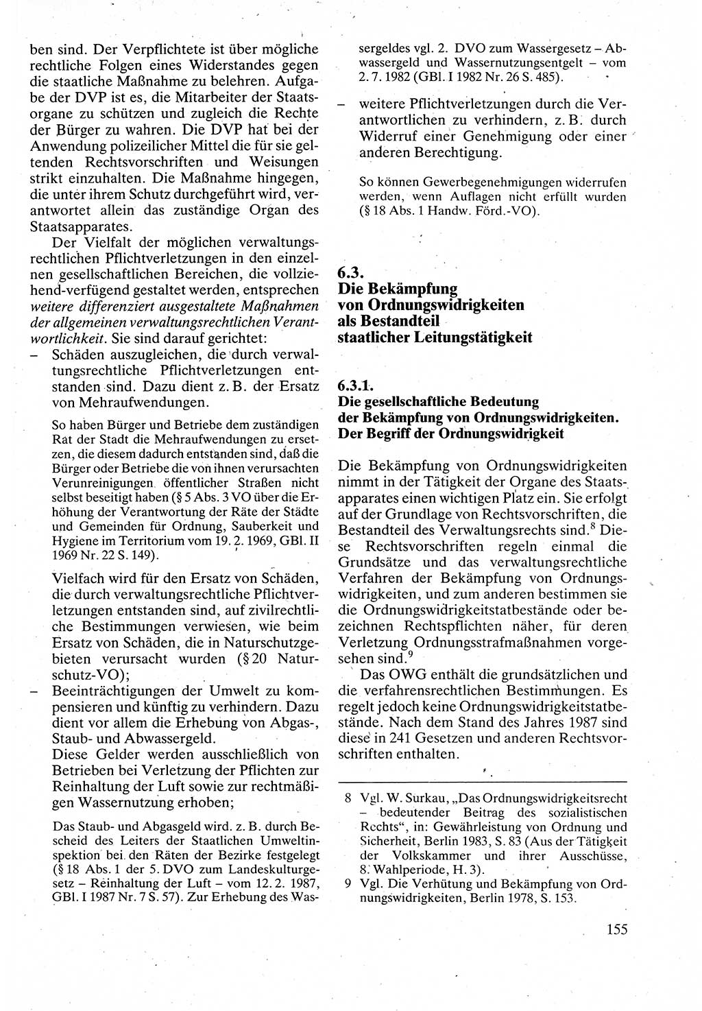 Verwaltungsrecht [Deutsche Demokratische Republik (DDR)], Lehrbuch 1988, Seite 155 (Verw.-R. DDR Lb. 1988, S. 155)