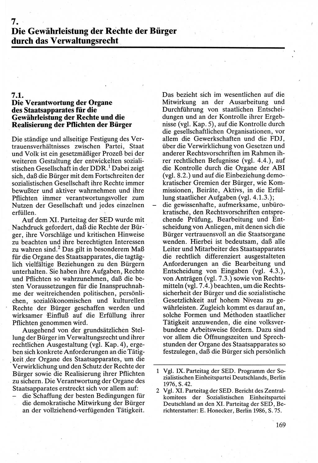 Verwaltungsrecht [Deutsche Demokratische Republik (DDR)], Lehrbuch 1988, Seite 169 (Verw.-R. DDR Lb. 1988, S. 169)