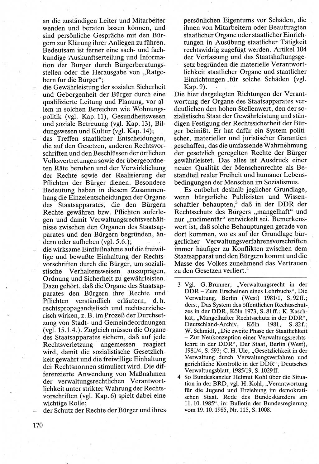 Verwaltungsrecht [Deutsche Demokratische Republik (DDR)], Lehrbuch 1988, Seite 170 (Verw.-R. DDR Lb. 1988, S. 170)