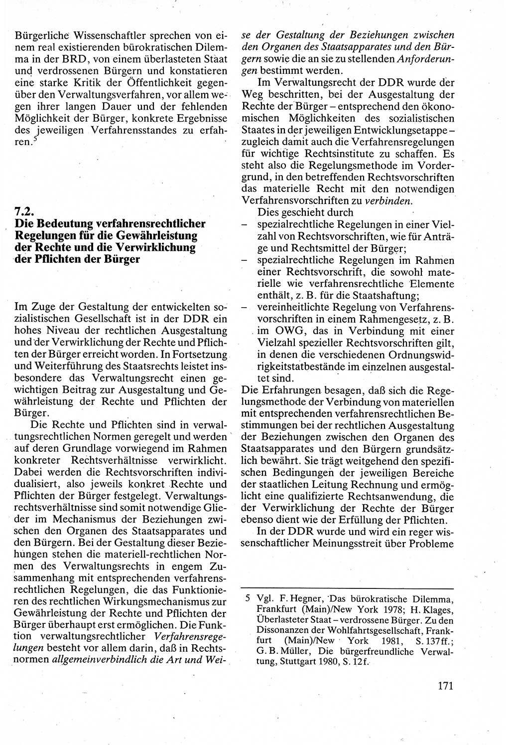 Verwaltungsrecht [Deutsche Demokratische Republik (DDR)], Lehrbuch 1988, Seite 171 (Verw.-R. DDR Lb. 1988, S. 171)