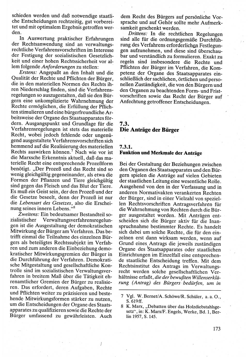 Verwaltungsrecht [Deutsche Demokratische Republik (DDR)], Lehrbuch 1988, Seite 173 (Verw.-R. DDR Lb. 1988, S. 173)