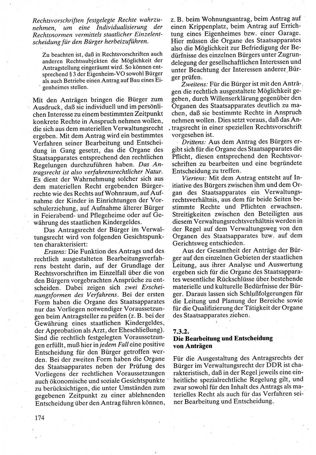 Verwaltungsrecht [Deutsche Demokratische Republik (DDR)], Lehrbuch 1988, Seite 174 (Verw.-R. DDR Lb. 1988, S. 174)