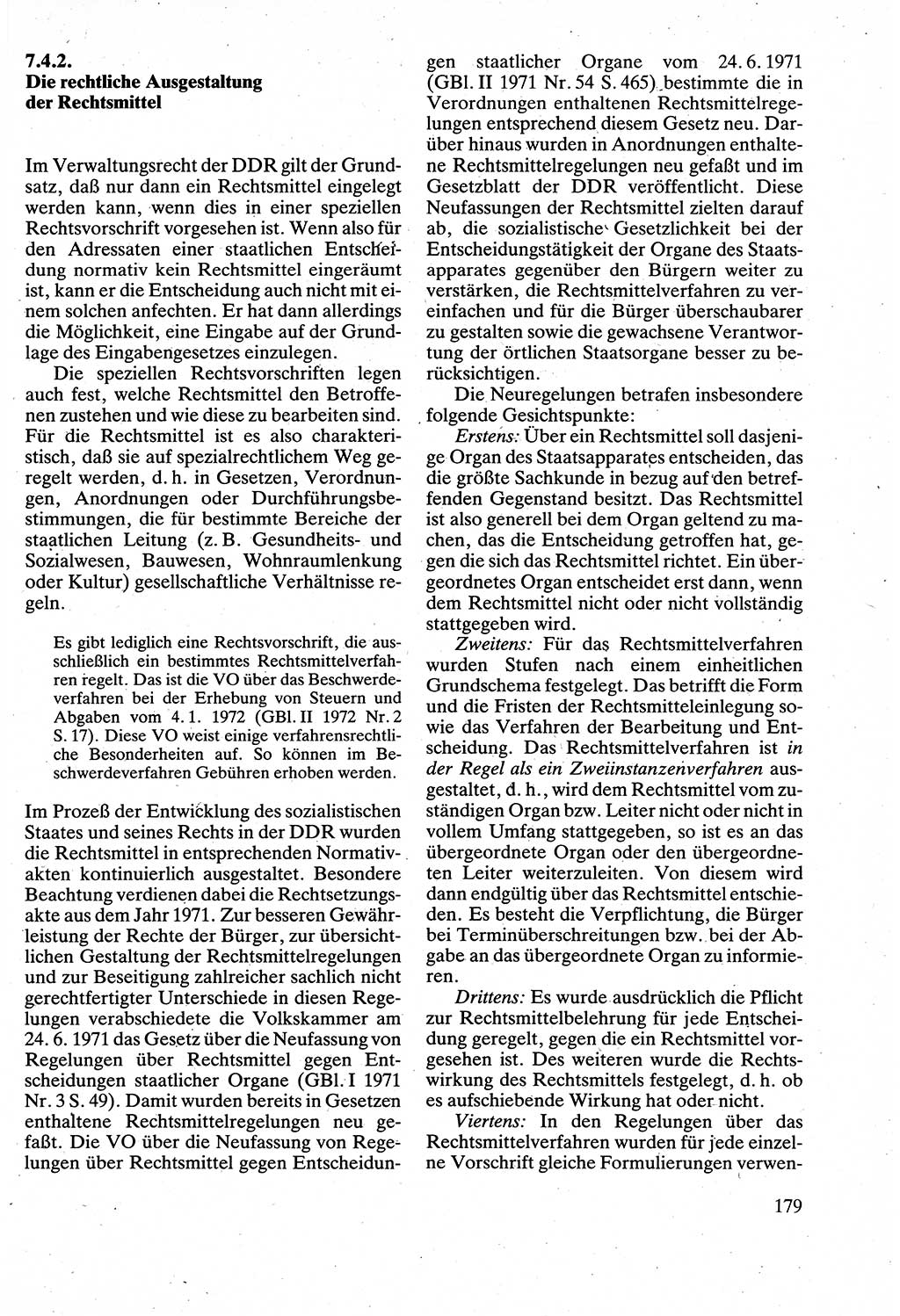 Verwaltungsrecht [Deutsche Demokratische Republik (DDR)], Lehrbuch 1988, Seite 179 (Verw.-R. DDR Lb. 1988, S. 179)