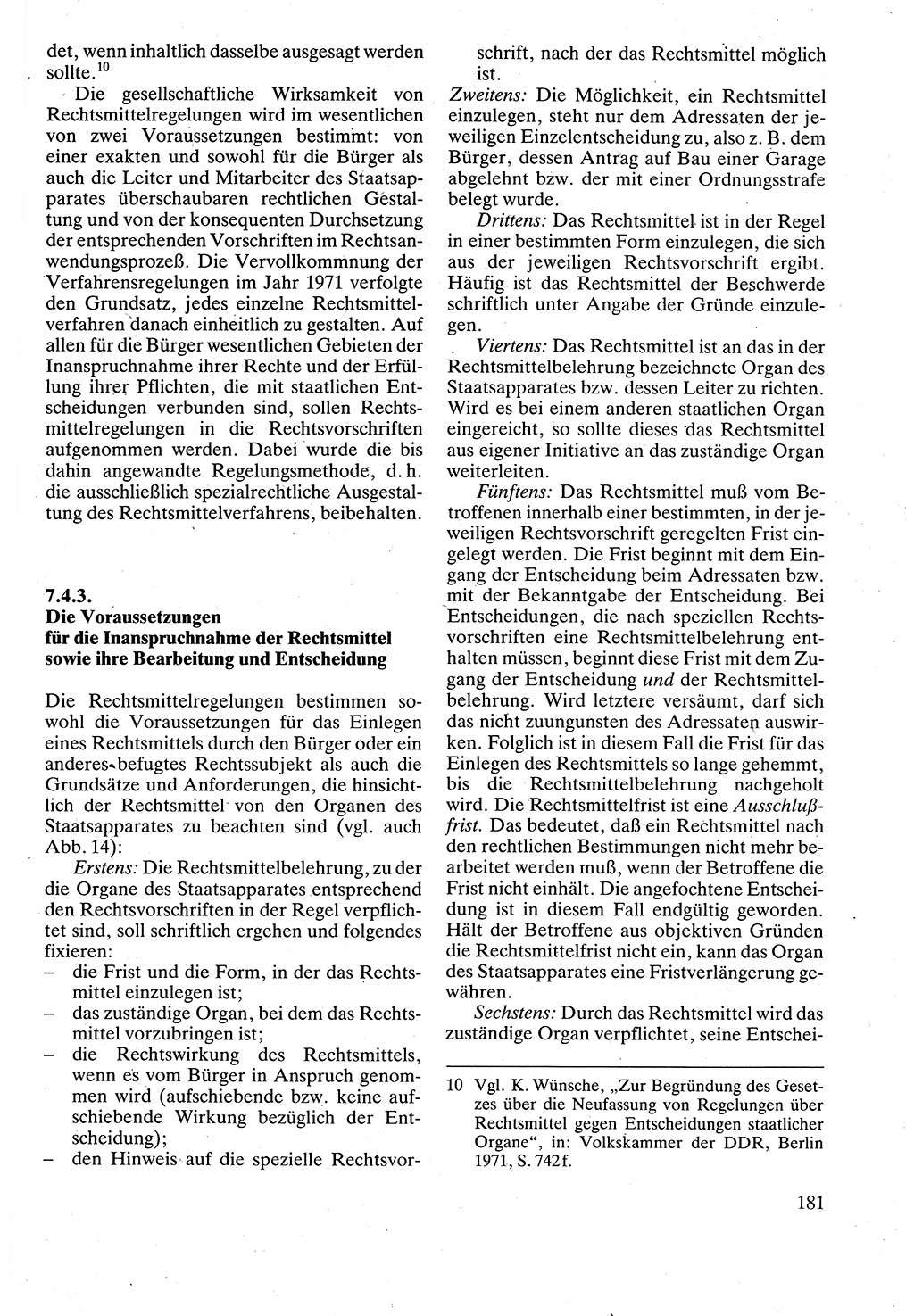 Verwaltungsrecht [Deutsche Demokratische Republik (DDR)], Lehrbuch 1988, Seite 181 (Verw.-R. DDR Lb. 1988, S. 181)