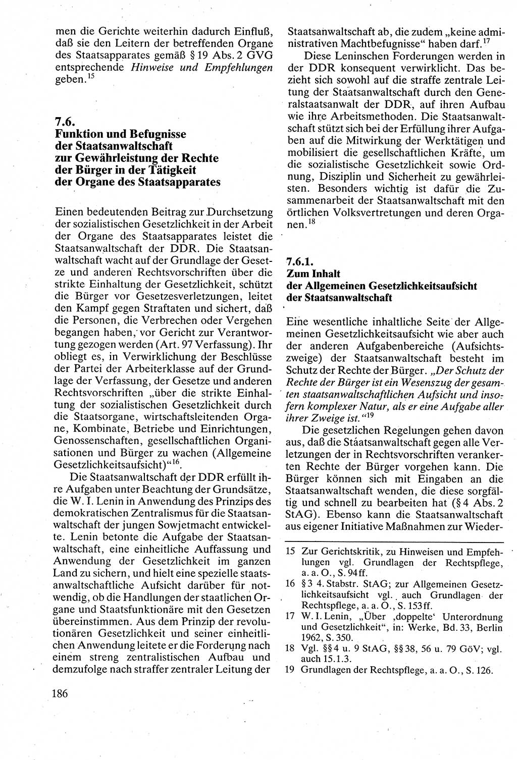 Verwaltungsrecht [Deutsche Demokratische Republik (DDR)], Lehrbuch 1988, Seite 186 (Verw.-R. DDR Lb. 1988, S. 186)