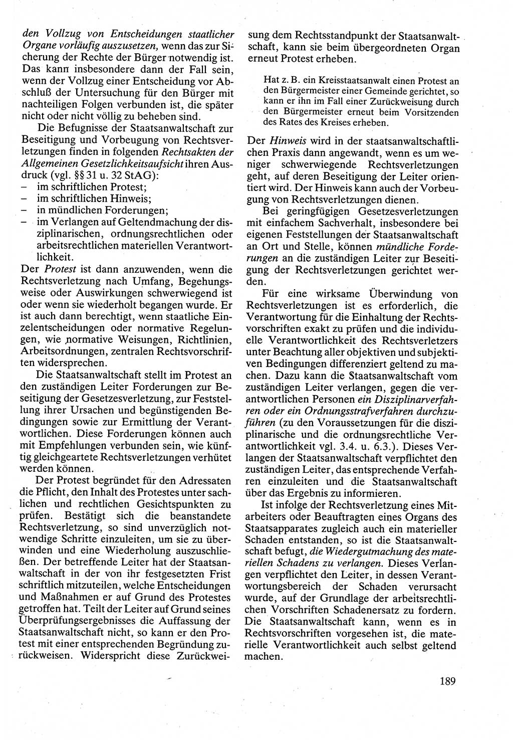 Verwaltungsrecht [Deutsche Demokratische Republik (DDR)], Lehrbuch 1988, Seite 189 (Verw.-R. DDR Lb. 1988, S. 189)
