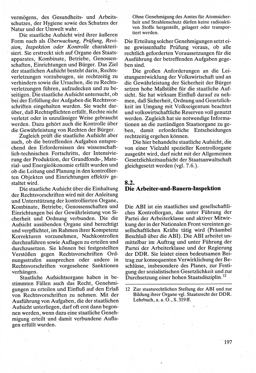 Verwaltungsrecht [Deutsche Demokratische Republik (DDR)], Lehrbuch 1988, Seite 197 (Verw.-R. DDR Lb. 1988, S. 197)