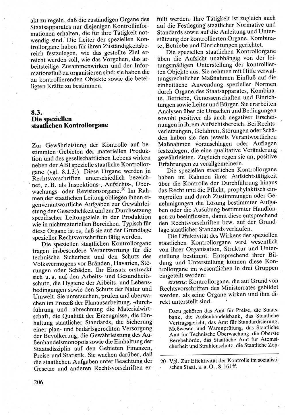 Verwaltungsrecht [Deutsche Demokratische Republik (DDR)], Lehrbuch 1988, Seite 206 (Verw.-R. DDR Lb. 1988, S. 206)