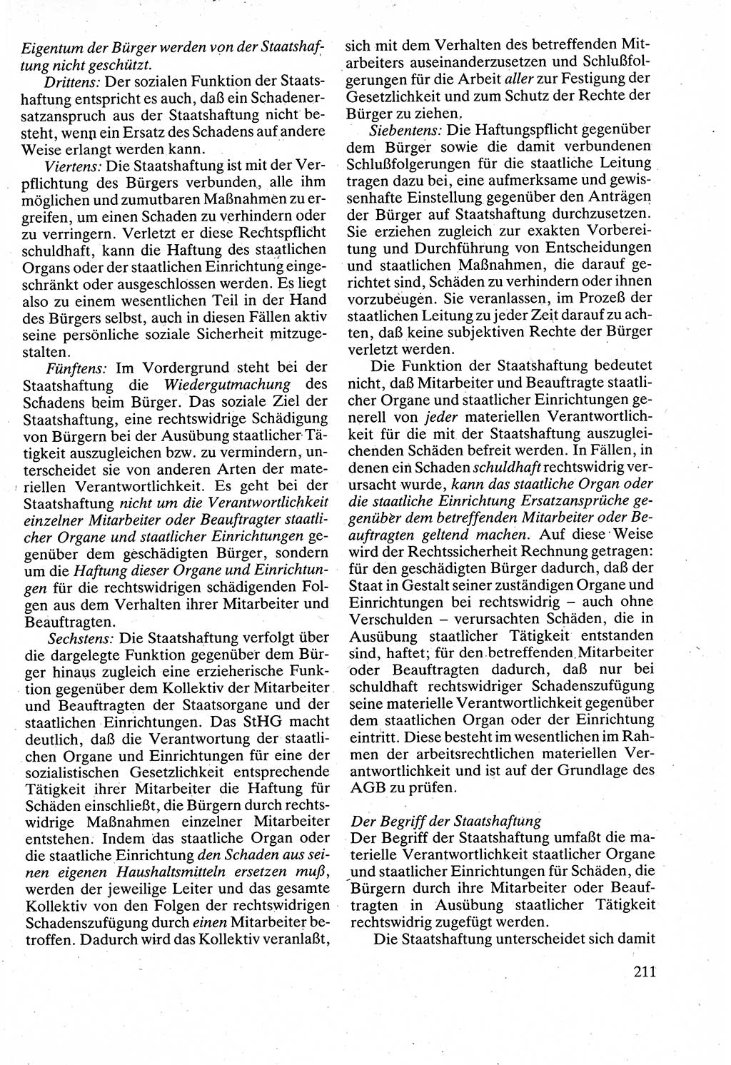 Verwaltungsrecht [Deutsche Demokratische Republik (DDR)], Lehrbuch 1988, Seite 211 (Verw.-R. DDR Lb. 1988, S. 211)