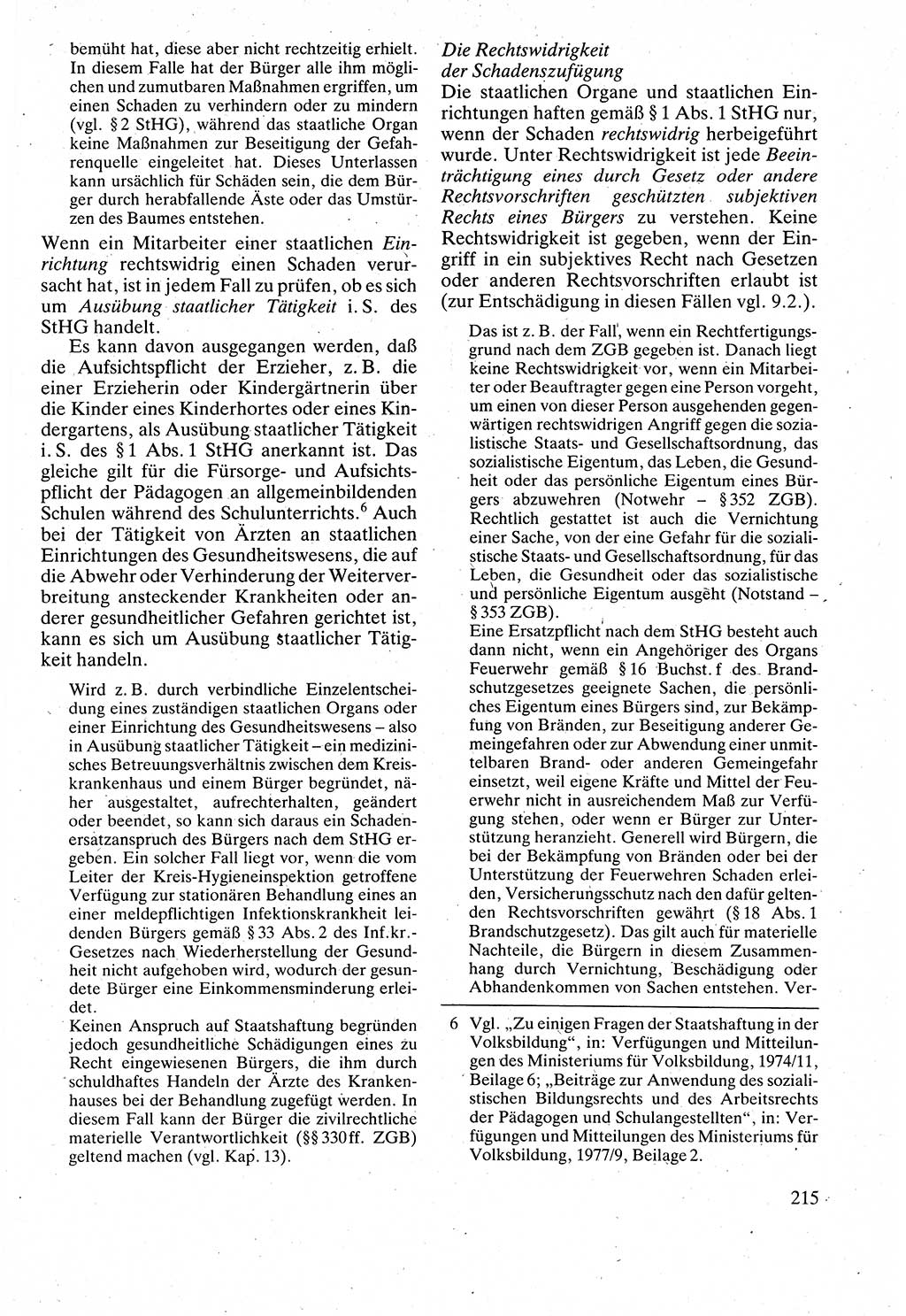 Verwaltungsrecht [Deutsche Demokratische Republik (DDR)], Lehrbuch 1988, Seite 215 (Verw.-R. DDR Lb. 1988, S. 215)
