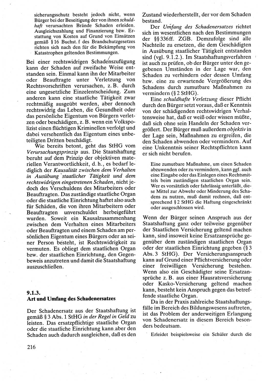 Verwaltungsrecht [Deutsche Demokratische Republik (DDR)], Lehrbuch 1988, Seite 216 (Verw.-R. DDR Lb. 1988, S. 216)