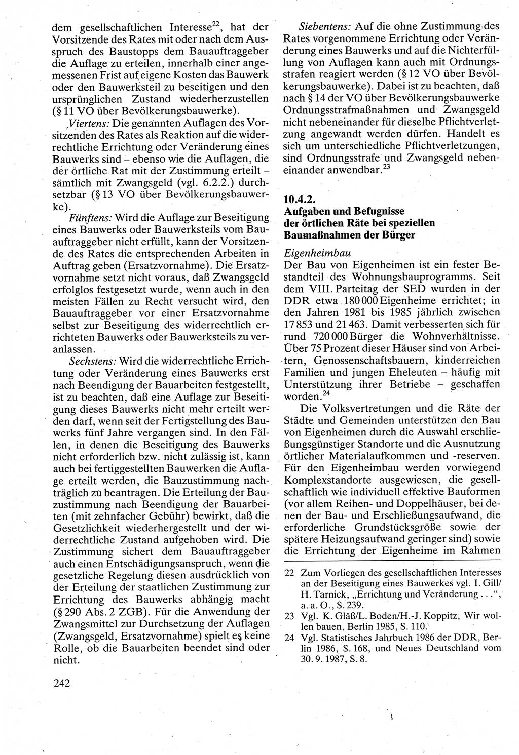 Verwaltungsrecht [Deutsche Demokratische Republik (DDR)], Lehrbuch 1988, Seite 242 (Verw.-R. DDR Lb. 1988, S. 242)