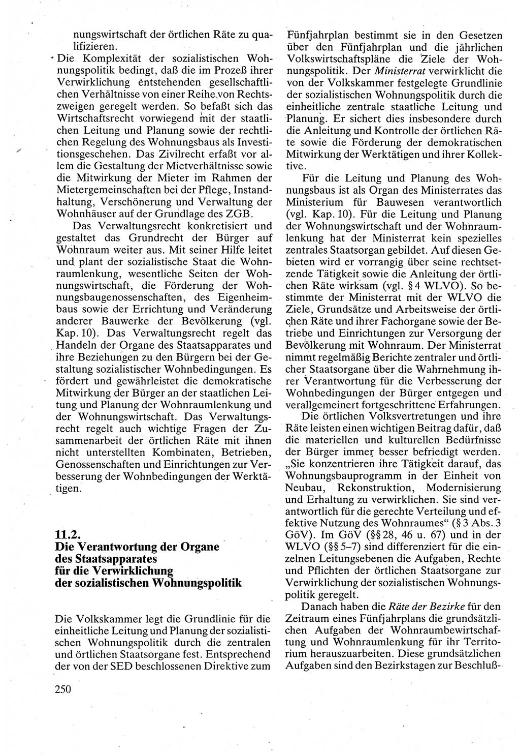 Verwaltungsrecht [Deutsche Demokratische Republik (DDR)], Lehrbuch 1988, Seite 250 (Verw.-R. DDR Lb. 1988, S. 250)