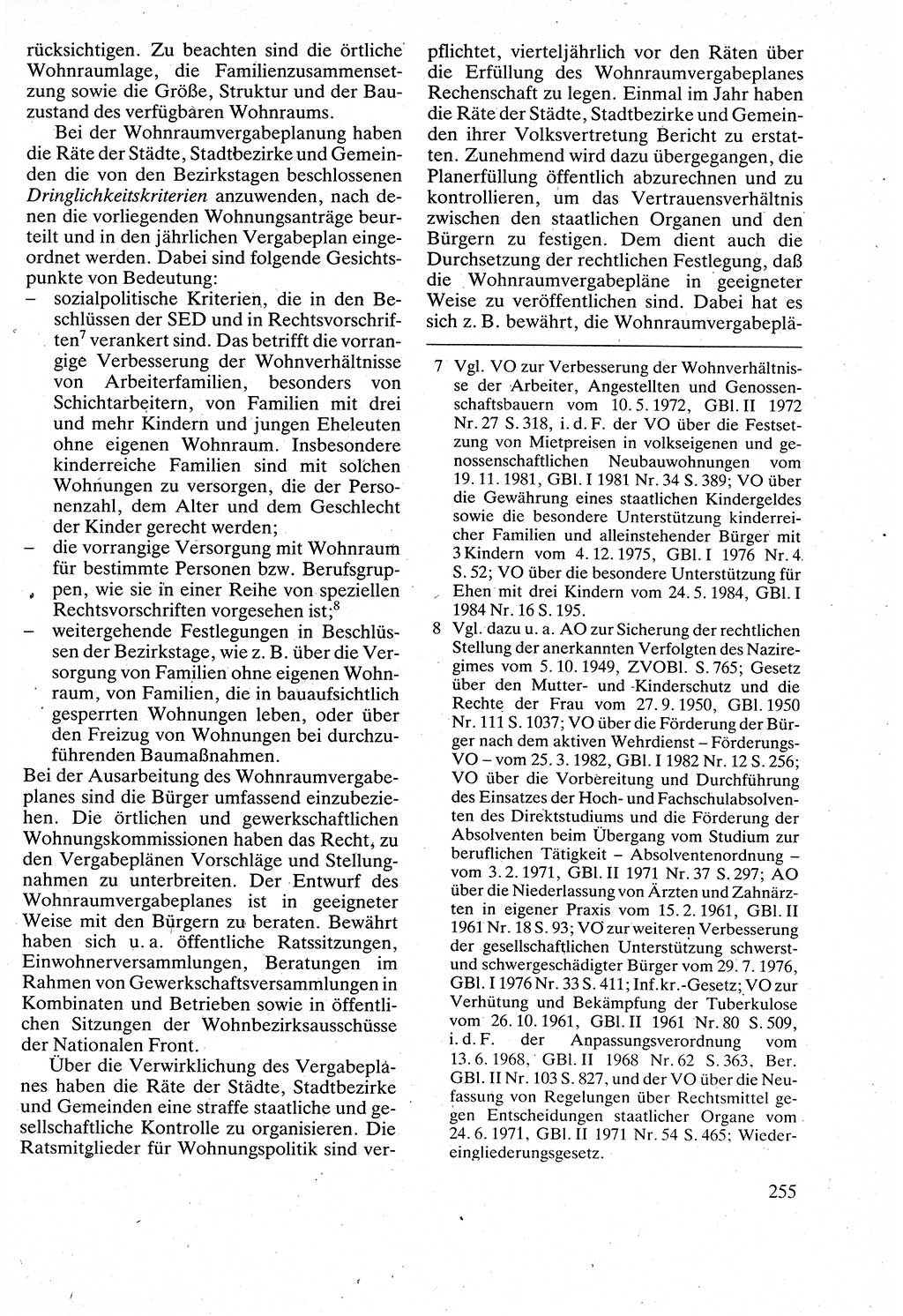 Verwaltungsrecht [Deutsche Demokratische Republik (DDR)], Lehrbuch 1988, Seite 255 (Verw.-R. DDR Lb. 1988, S. 255)