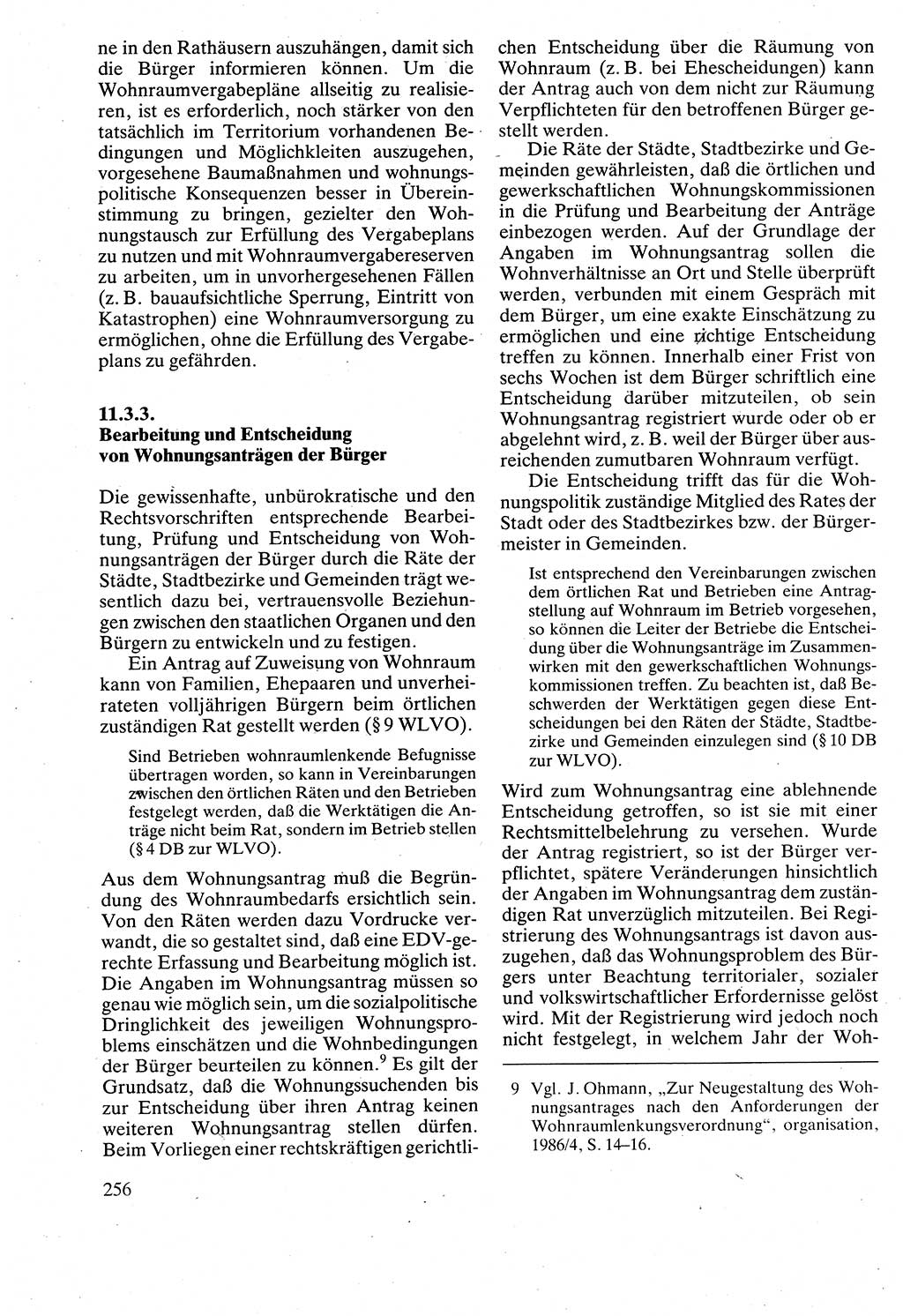 Verwaltungsrecht [Deutsche Demokratische Republik (DDR)], Lehrbuch 1988, Seite 256 (Verw.-R. DDR Lb. 1988, S. 256)