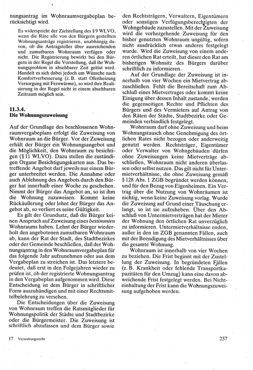 Verwaltungsrecht [Deutsche Demokratische Republik (DDR)], Lehrbuch 1988, Seite 257 (Verw.-R. DDR Lb. 1988, S. 257)