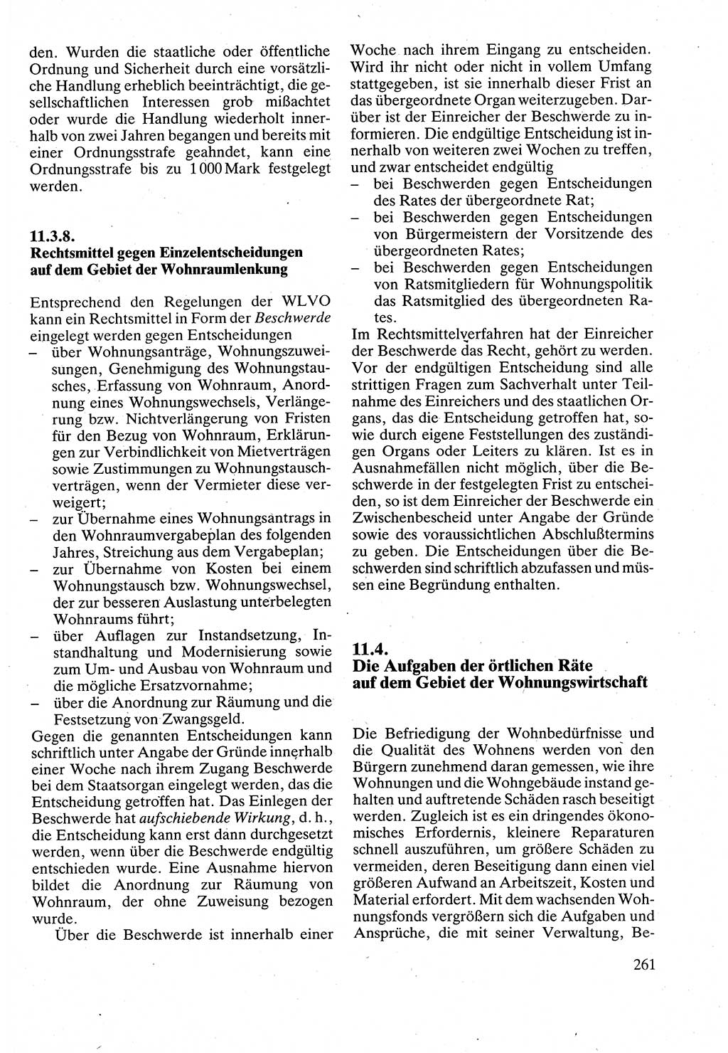 Verwaltungsrecht [Deutsche Demokratische Republik (DDR)], Lehrbuch 1988, Seite 261 (Verw.-R. DDR Lb. 1988, S. 261)