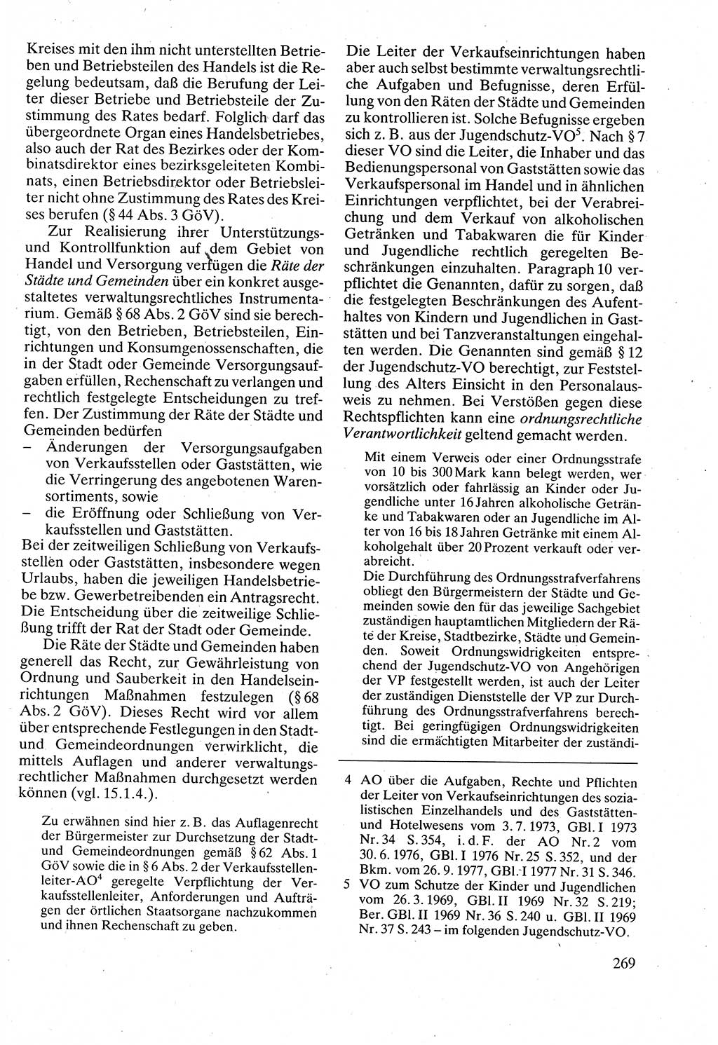 Verwaltungsrecht [Deutsche Demokratische Republik (DDR)], Lehrbuch 1988, Seite 269 (Verw.-R. DDR Lb. 1988, S. 269)