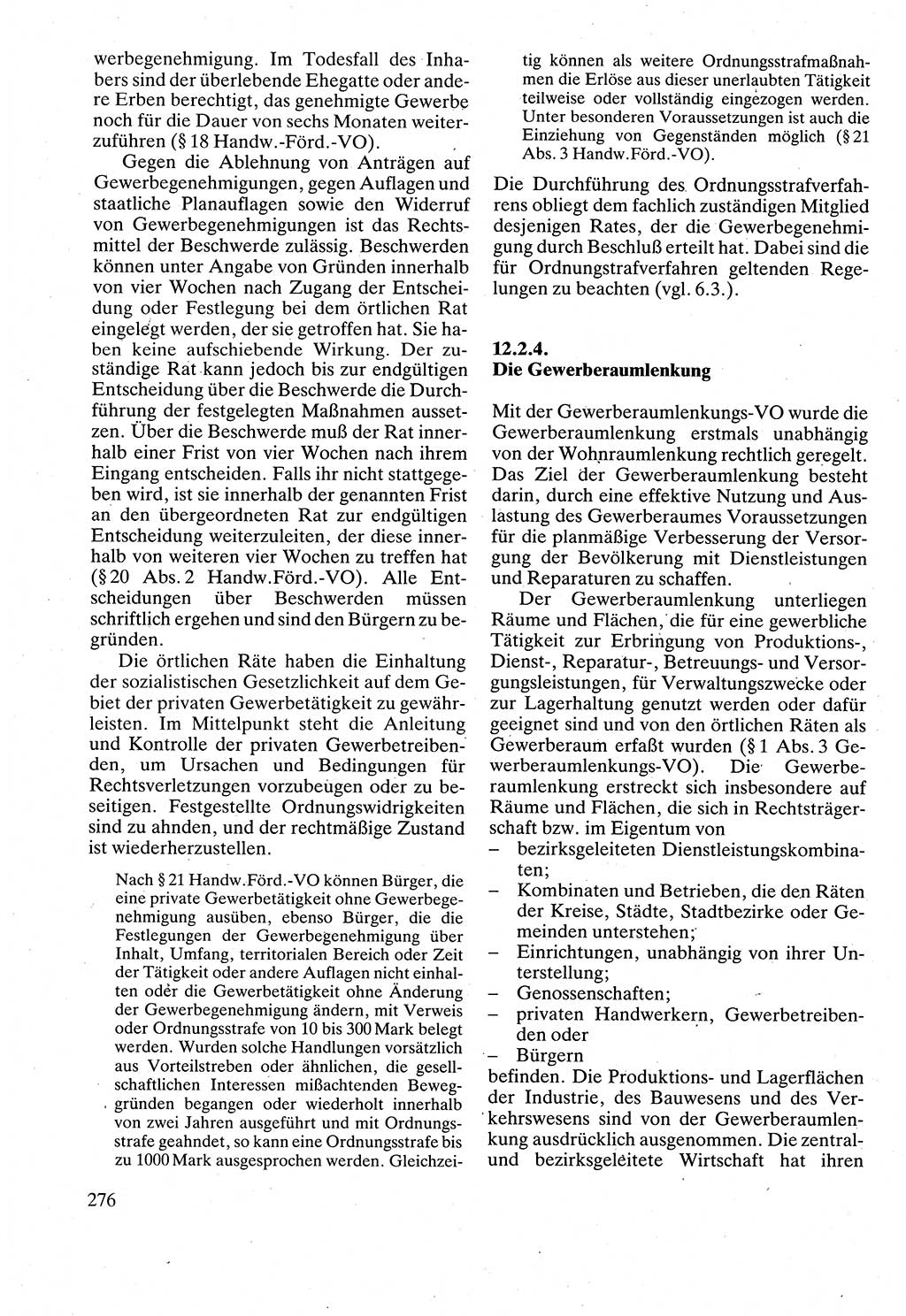 Verwaltungsrecht [Deutsche Demokratische Republik (DDR)], Lehrbuch 1988, Seite 276 (Verw.-R. DDR Lb. 1988, S. 276)