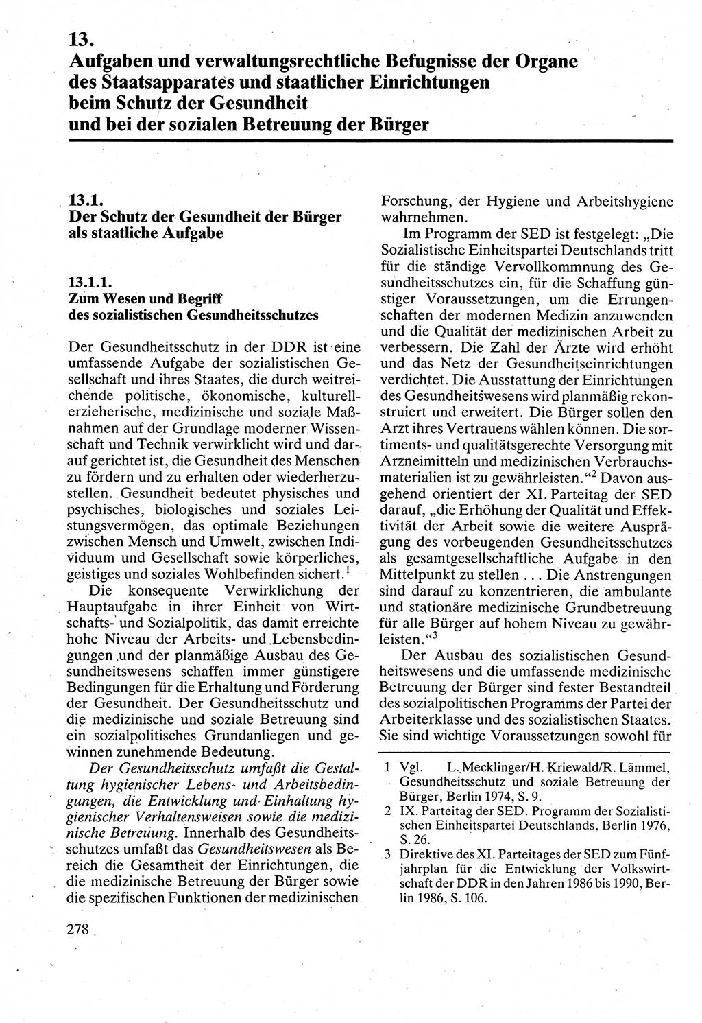 Verwaltungsrecht [Deutsche Demokratische Republik (DDR)], Lehrbuch 1988, Seite 278 (Verw.-R. DDR Lb. 1988, S. 278)
