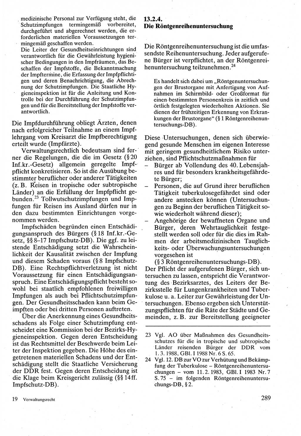 Verwaltungsrecht [Deutsche Demokratische Republik (DDR)], Lehrbuch 1988, Seite 289 (Verw.-R. DDR Lb. 1988, S. 289)