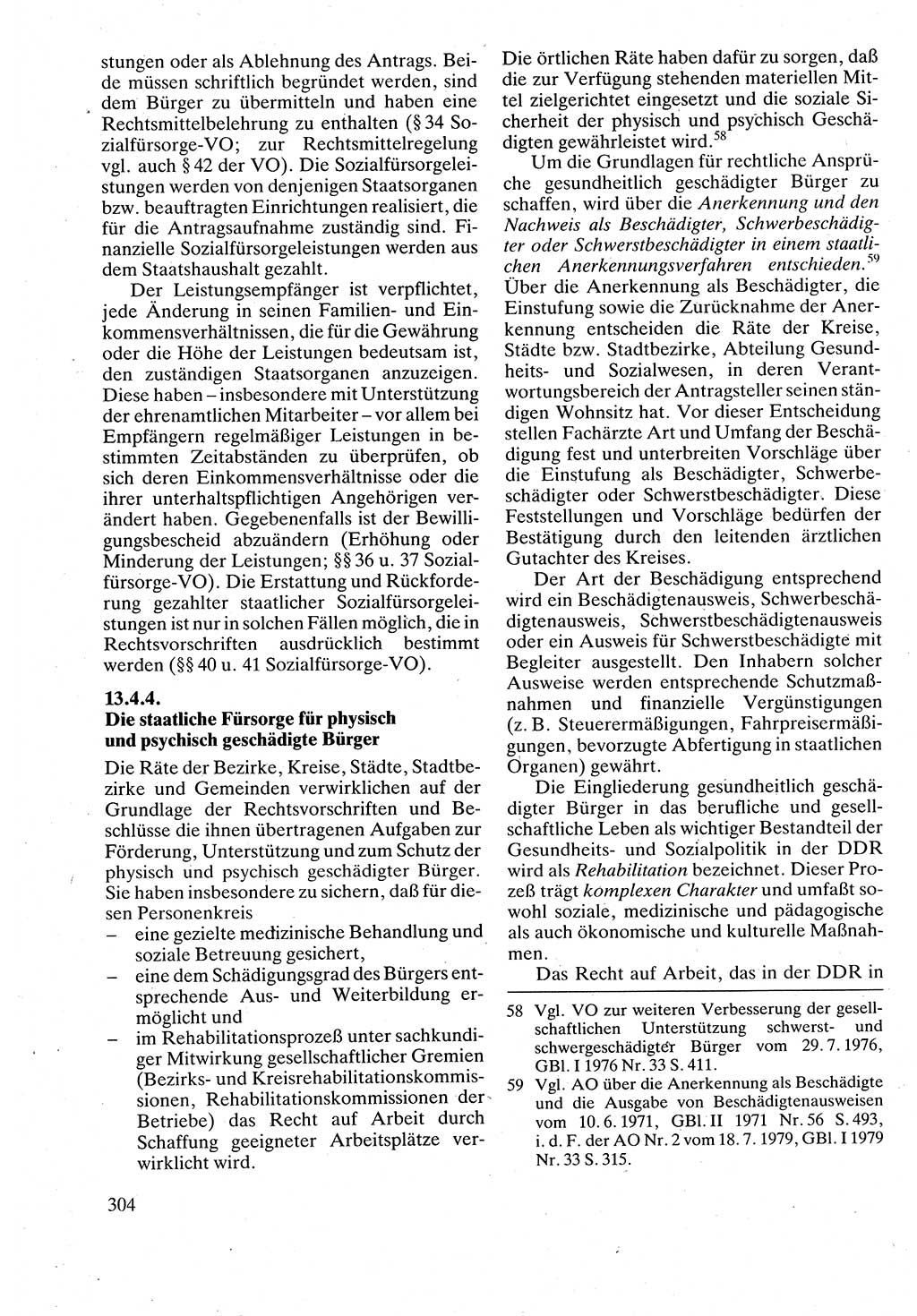 Verwaltungsrecht [Deutsche Demokratische Republik (DDR)], Lehrbuch 1988, Seite 304 (Verw.-R. DDR Lb. 1988, S. 304)
