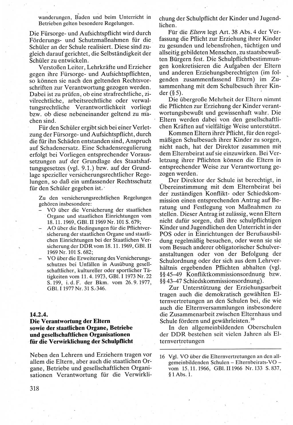 Verwaltungsrecht [Deutsche Demokratische Republik (DDR)], Lehrbuch 1988, Seite 318 (Verw.-R. DDR Lb. 1988, S. 318)