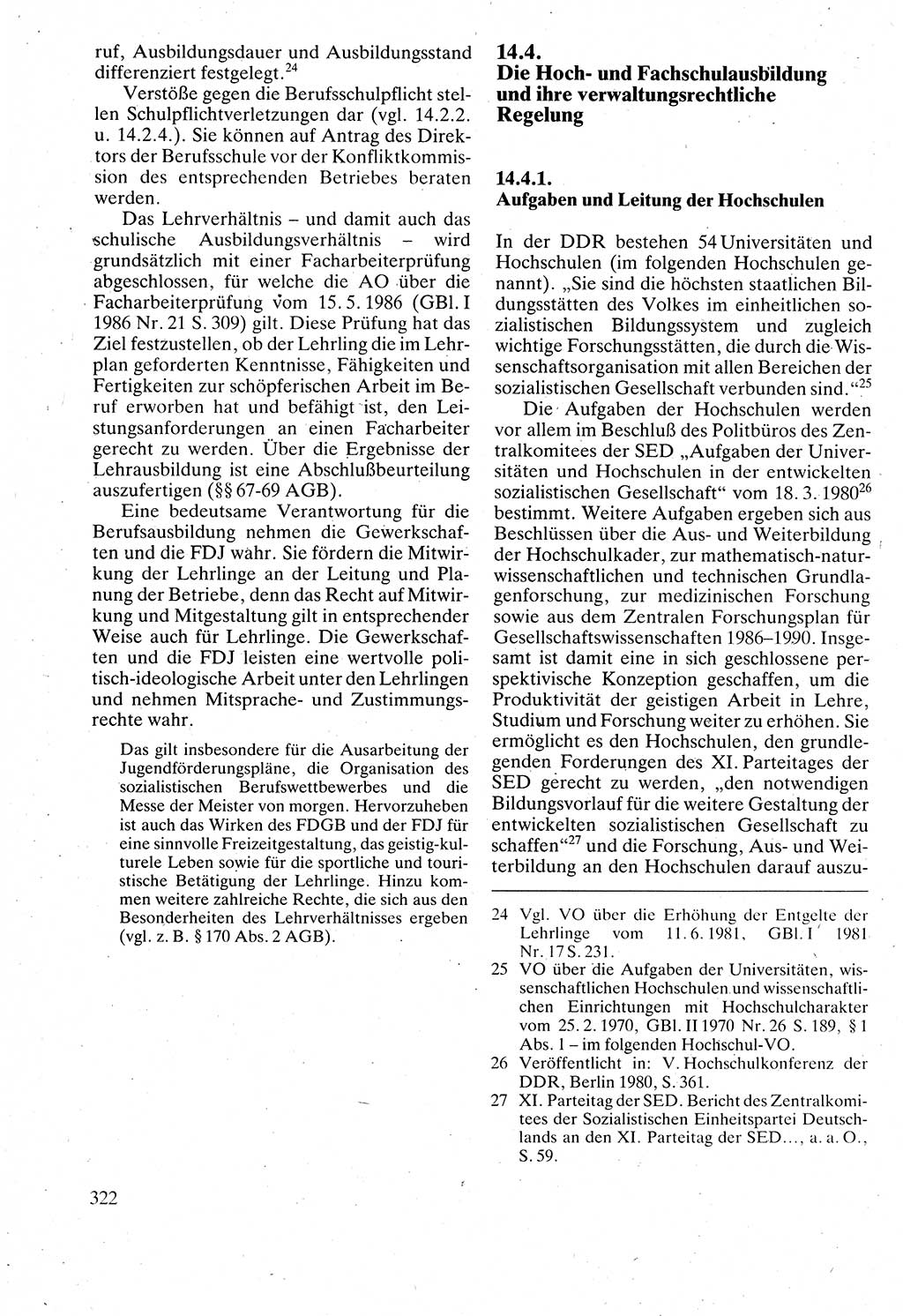 Verwaltungsrecht [Deutsche Demokratische Republik (DDR)], Lehrbuch 1988, Seite 322 (Verw.-R. DDR Lb. 1988, S. 322)