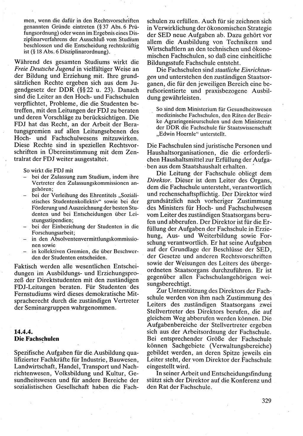 Verwaltungsrecht [Deutsche Demokratische Republik (DDR)], Lehrbuch 1988, Seite 329 (Verw.-R. DDR Lb. 1988, S. 329)