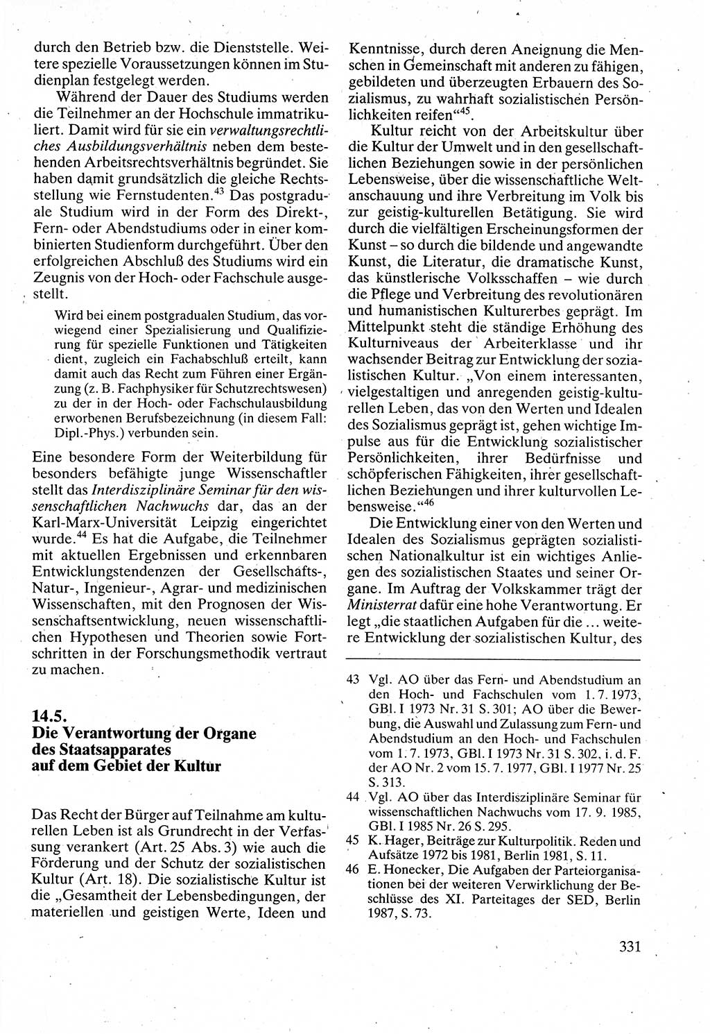 Verwaltungsrecht [Deutsche Demokratische Republik (DDR)], Lehrbuch 1988, Seite 331 (Verw.-R. DDR Lb. 1988, S. 331)