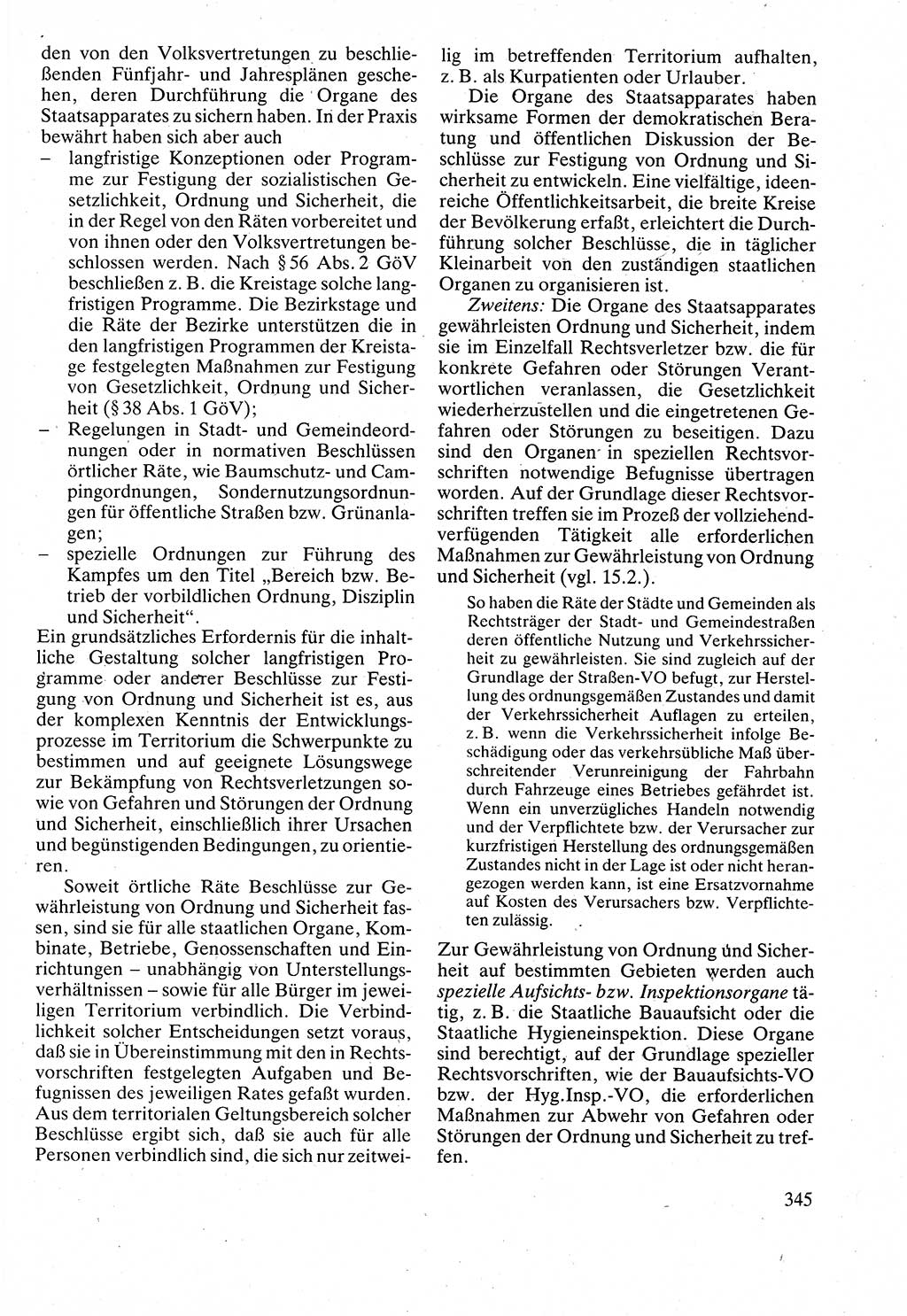 Verwaltungsrecht [Deutsche Demokratische Republik (DDR)], Lehrbuch 1988, Seite 345 (Verw.-R. DDR Lb. 1988, S. 345)