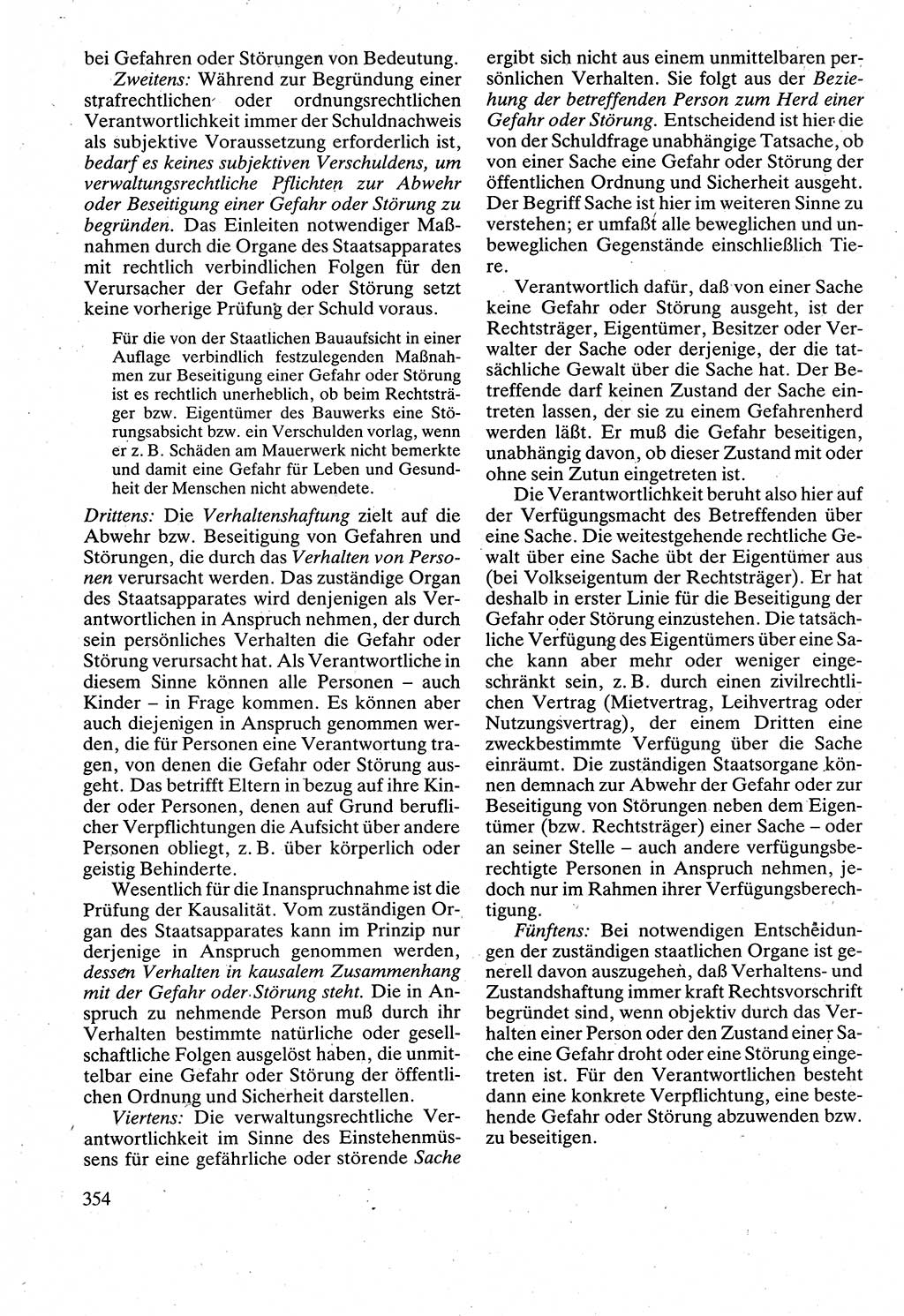 Verwaltungsrecht [Deutsche Demokratische Republik (DDR)], Lehrbuch 1988, Seite 354 (Verw.-R. DDR Lb. 1988, S. 354)