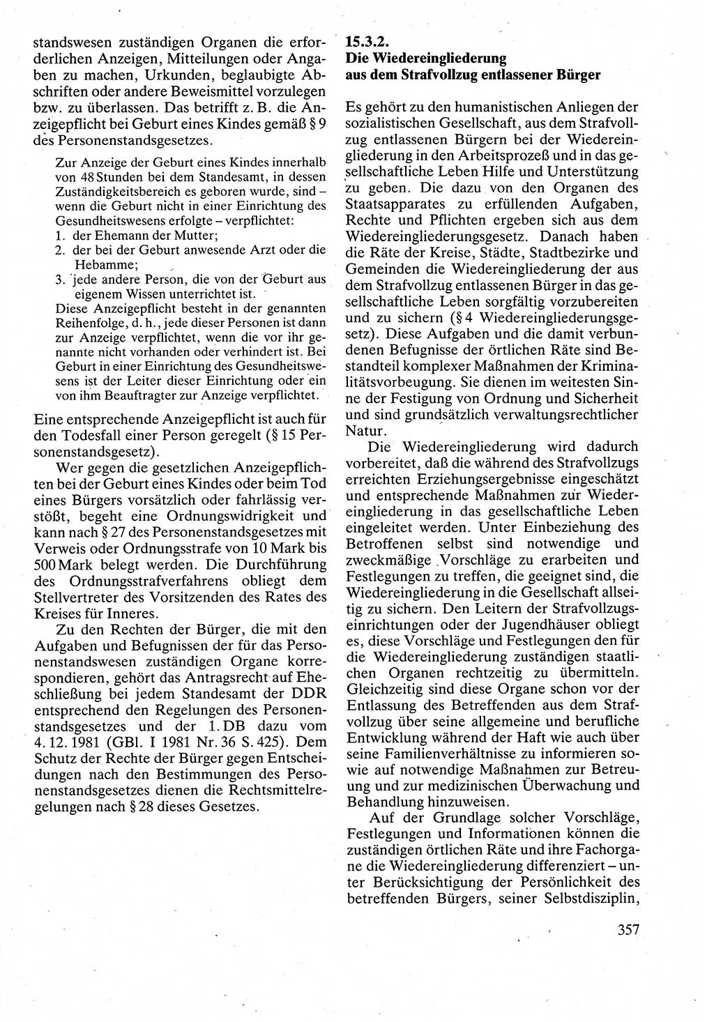 Verwaltungsrecht [Deutsche Demokratische Republik (DDR)], Lehrbuch 1988, Seite 357 (Verw.-R. DDR Lb. 1988, S. 357)