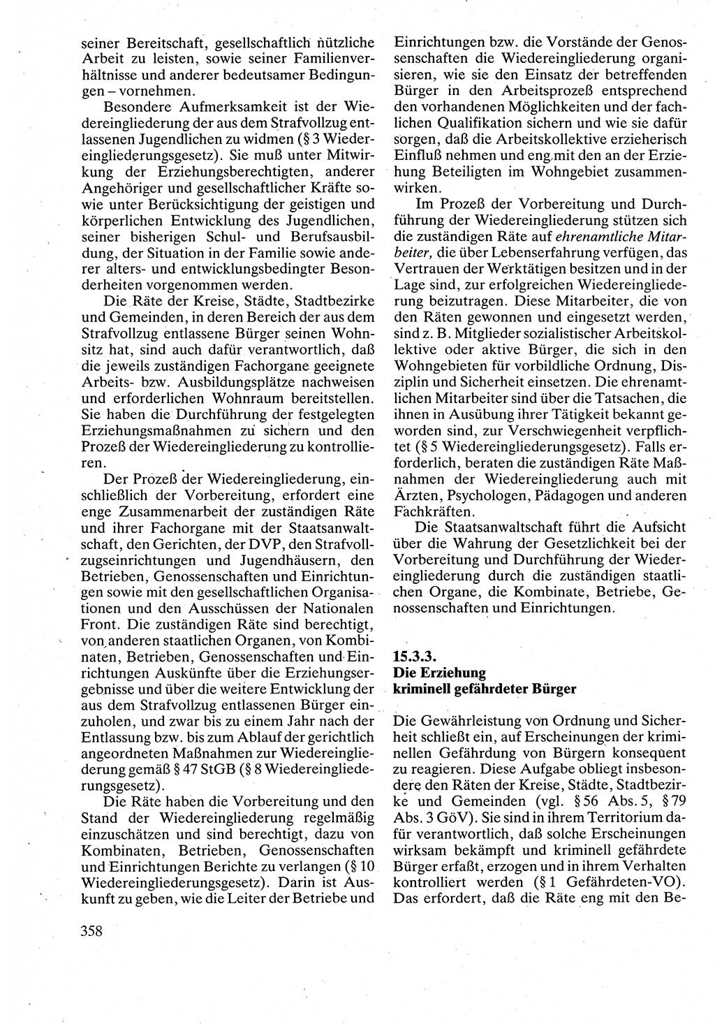 Verwaltungsrecht [Deutsche Demokratische Republik (DDR)], Lehrbuch 1988, Seite 358 (Verw.-R. DDR Lb. 1988, S. 358)