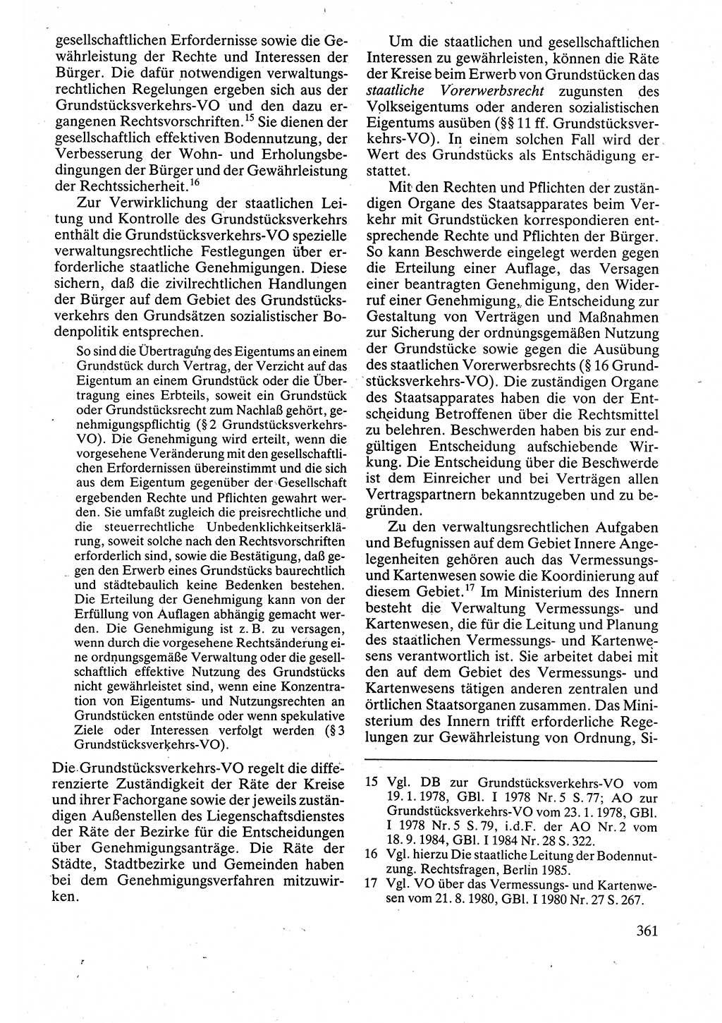 Verwaltungsrecht [Deutsche Demokratische Republik (DDR)], Lehrbuch 1988, Seite 361 (Verw.-R. DDR Lb. 1988, S. 361)