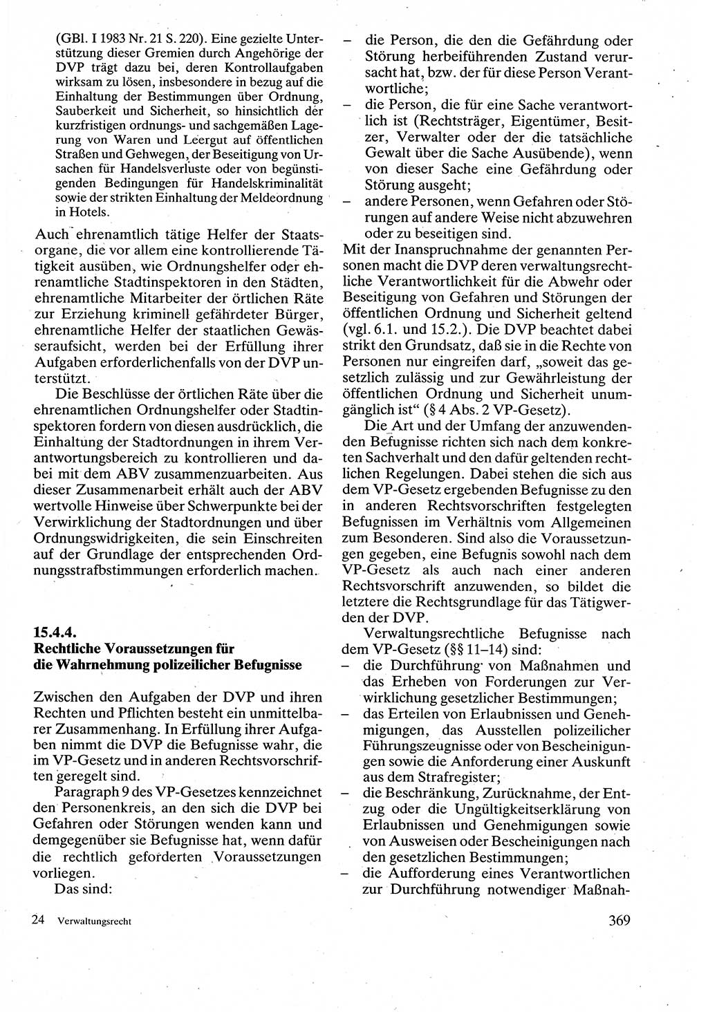 Verwaltungsrecht [Deutsche Demokratische Republik (DDR)], Lehrbuch 1988, Seite 369 (Verw.-R. DDR Lb. 1988, S. 369)