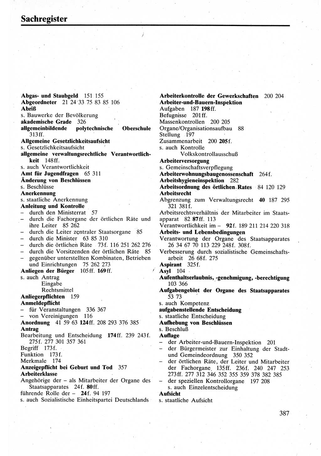 Verwaltungsrecht [Deutsche Demokratische Republik (DDR)], Lehrbuch 1988, Seite 387 (Verw.-R. DDR Lb. 1988, S. 387)
