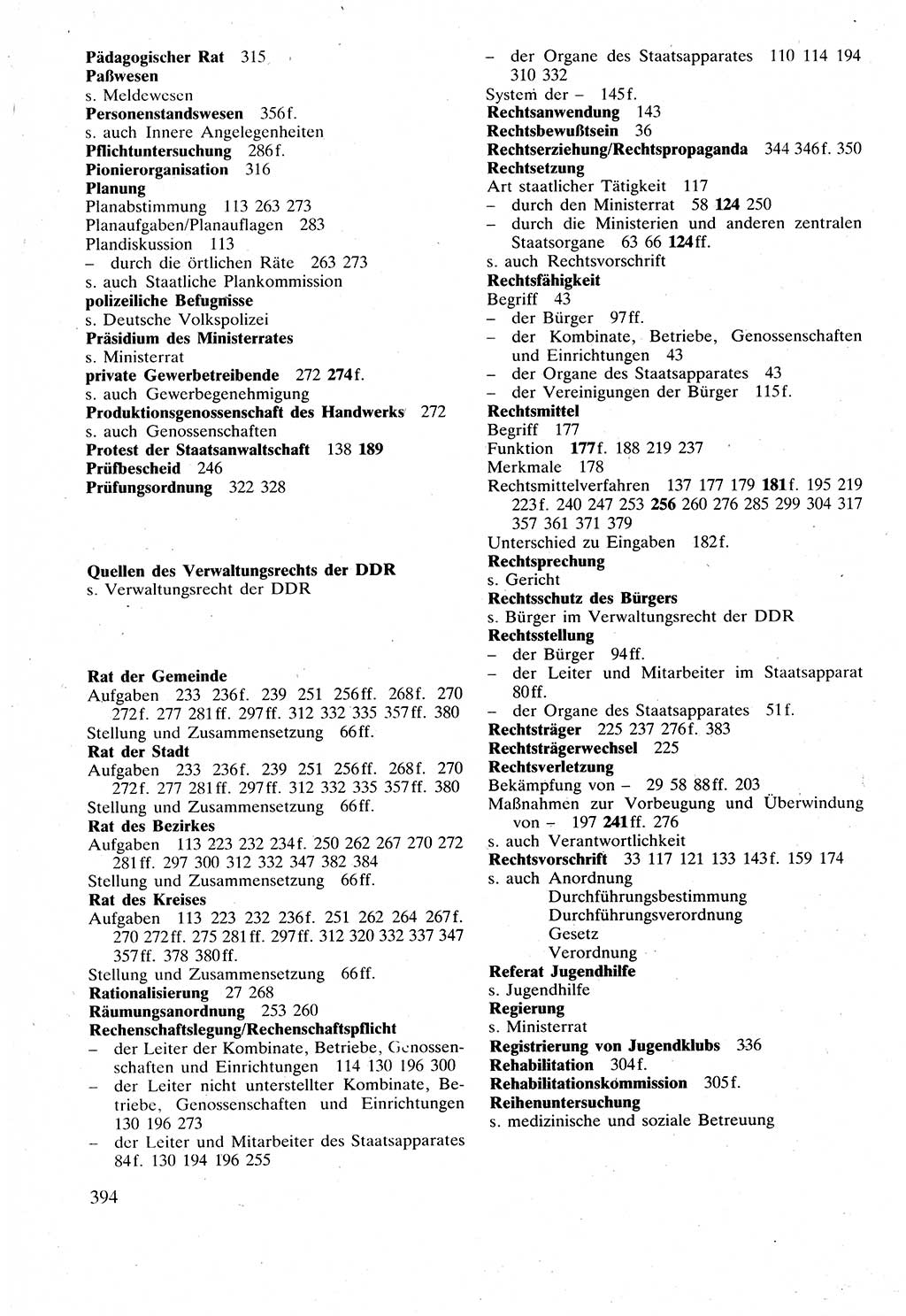 Verwaltungsrecht [Deutsche Demokratische Republik (DDR)], Lehrbuch 1988, Seite 394 (Verw.-R. DDR Lb. 1988, S. 394)