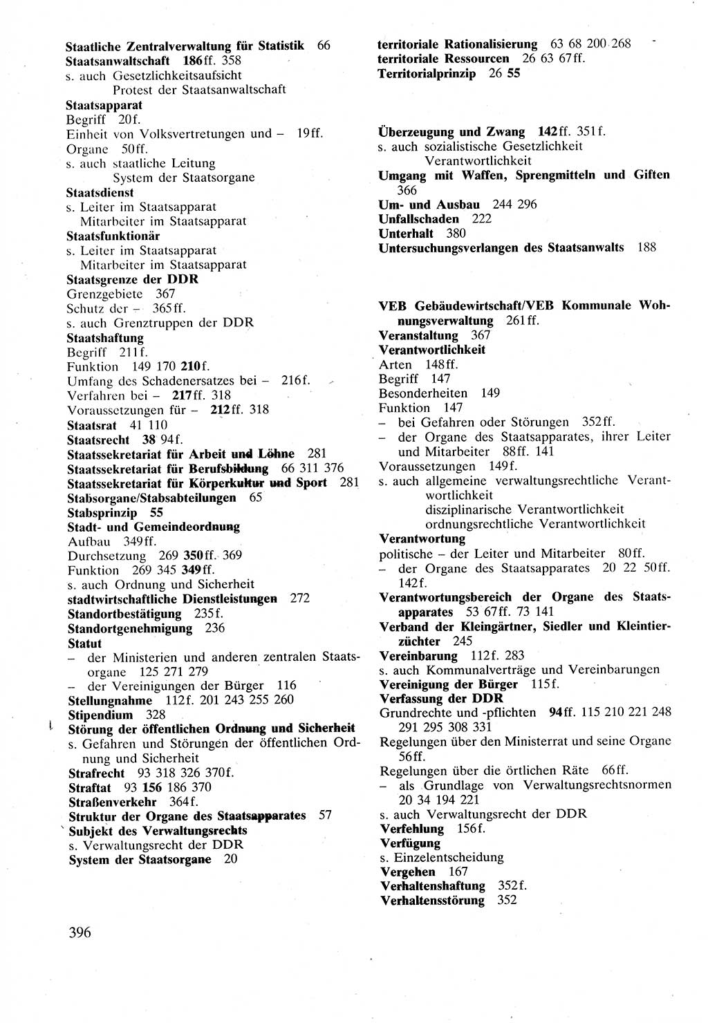 Verwaltungsrecht [Deutsche Demokratische Republik (DDR)], Lehrbuch 1988, Seite 396 (Verw.-R. DDR Lb. 1988, S. 396)