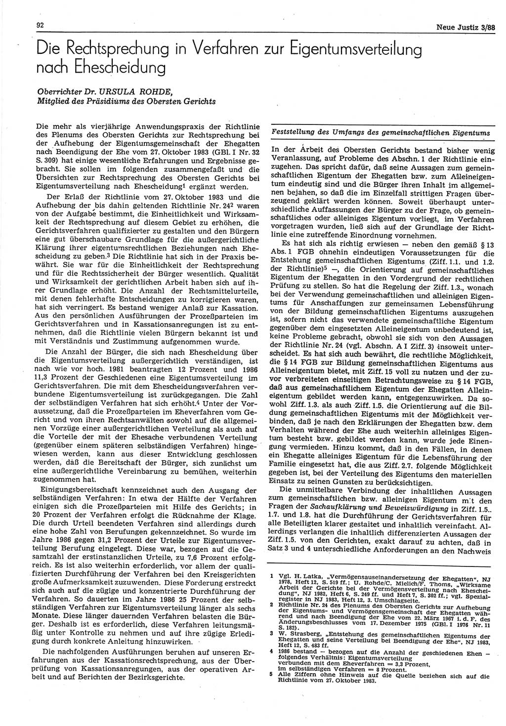 Neue Justiz (NJ), Zeitschrift für sozialistisches Recht und Gesetzlichkeit [Deutsche Demokratische Republik (DDR)], 42. Jahrgang 1988, Seite 92 (NJ DDR 1988, S. 92)