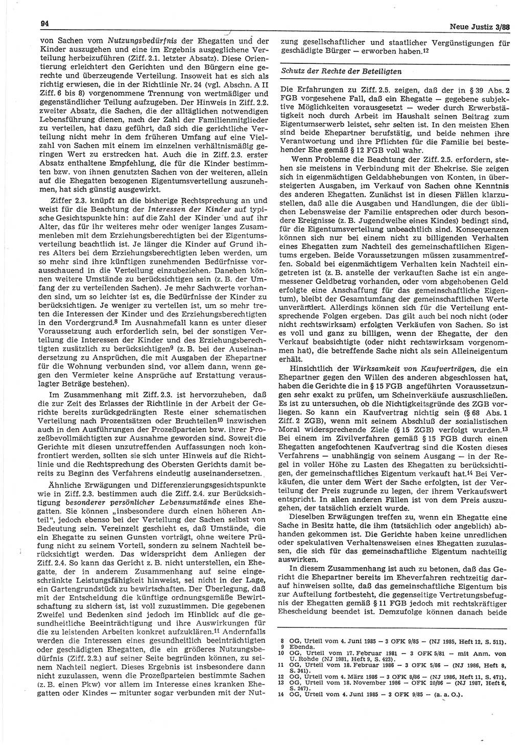 Neue Justiz (NJ), Zeitschrift für sozialistisches Recht und Gesetzlichkeit [Deutsche Demokratische Republik (DDR)], 42. Jahrgang 1988, Seite 94 (NJ DDR 1988, S. 94)