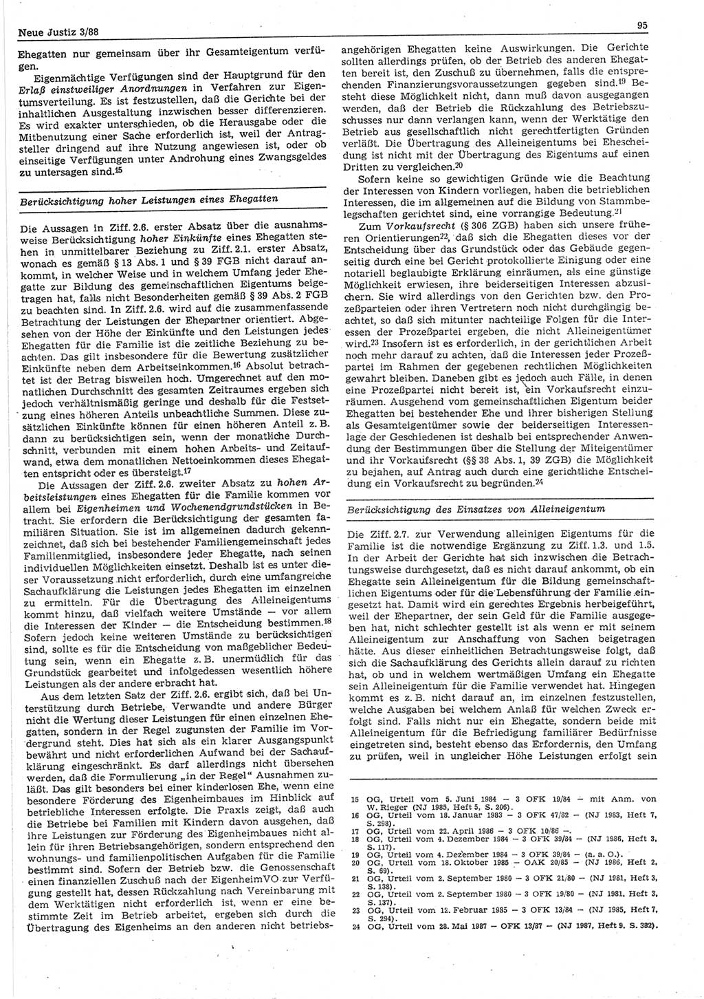 Neue Justiz (NJ), Zeitschrift für sozialistisches Recht und Gesetzlichkeit [Deutsche Demokratische Republik (DDR)], 42. Jahrgang 1988, Seite 95 (NJ DDR 1988, S. 95)