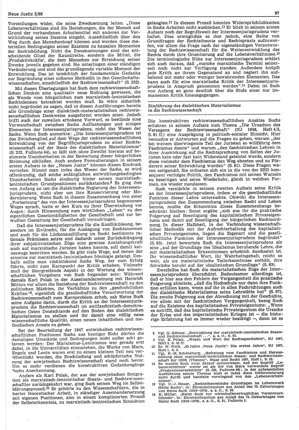 Neue Justiz (NJ), Zeitschrift für sozialistisches Recht und Gesetzlichkeit [Deutsche Demokratische Republik (DDR)], 42. Jahrgang 1988, Seite 97 (NJ DDR 1988, S. 97)