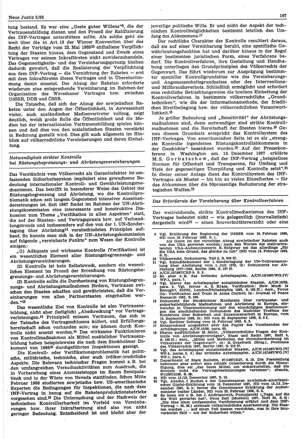 Neue Justiz (NJ), Zeitschrift für sozialistisches Recht und Gesetzlichkeit [Deutsche Demokratische Republik (DDR)], 42. Jahrgang 1988, Seite 167 (NJ DDR 1988, S. 167)