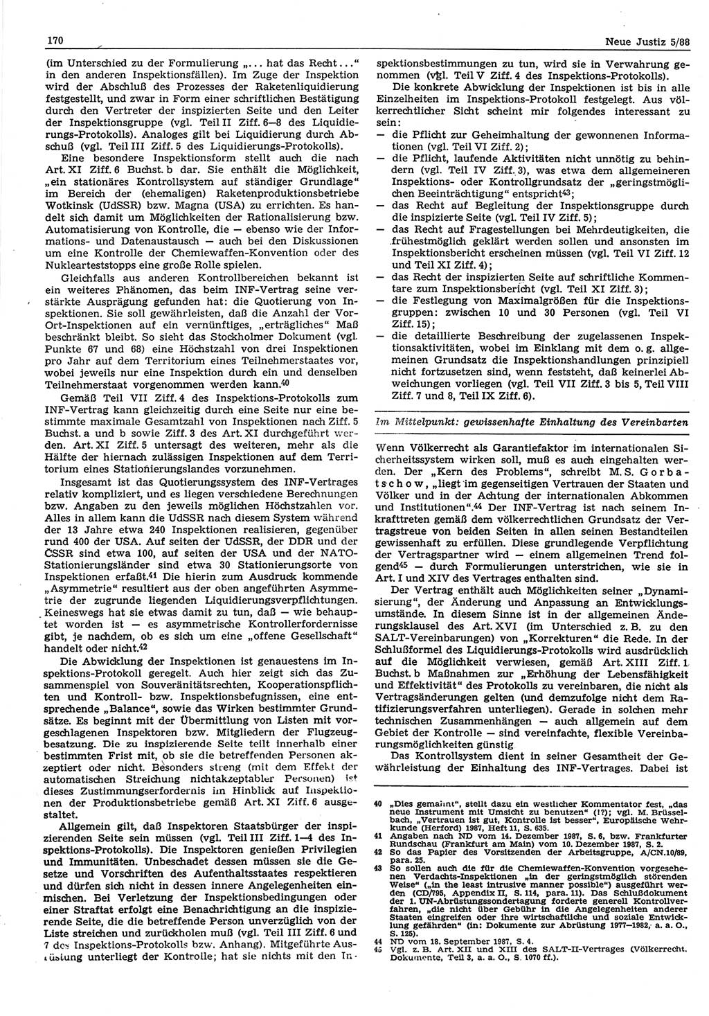 Neue Justiz (NJ), Zeitschrift für sozialistisches Recht und Gesetzlichkeit [Deutsche Demokratische Republik (DDR)], 42. Jahrgang 1988, Seite 170 (NJ DDR 1988, S. 170)