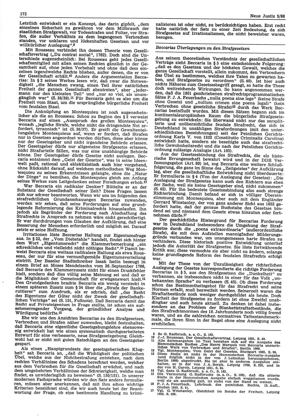 Neue Justiz (NJ), Zeitschrift für sozialistisches Recht und Gesetzlichkeit [Deutsche Demokratische Republik (DDR)], 42. Jahrgang 1988, Seite 172 (NJ DDR 1988, S. 172)