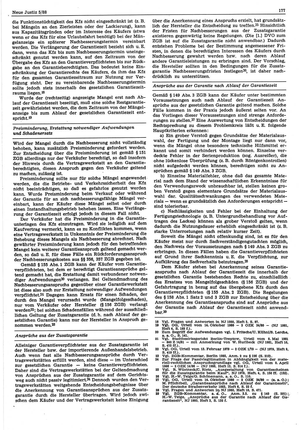 Neue Justiz (NJ), Zeitschrift für sozialistisches Recht und Gesetzlichkeit [Deutsche Demokratische Republik (DDR)], 42. Jahrgang 1988, Seite 177 (NJ DDR 1988, S. 177)