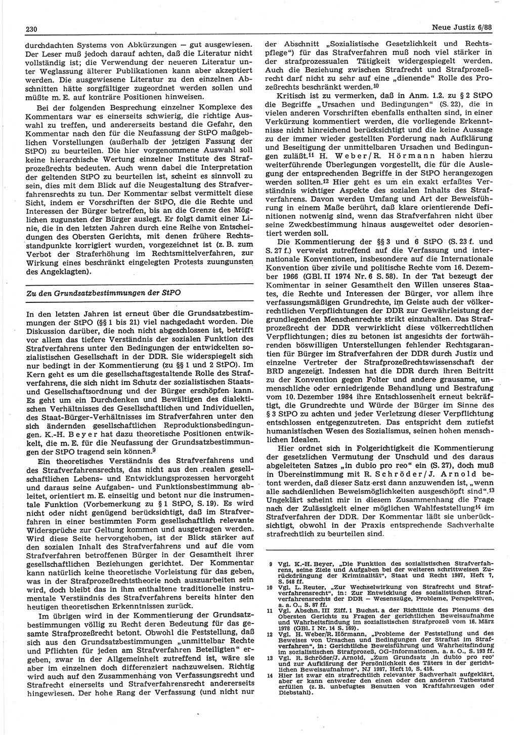 Neue Justiz (NJ), Zeitschrift für sozialistisches Recht und Gesetzlichkeit [Deutsche Demokratische Republik (DDR)], 42. Jahrgang 1988, Seite 230 (NJ DDR 1988, S. 230)