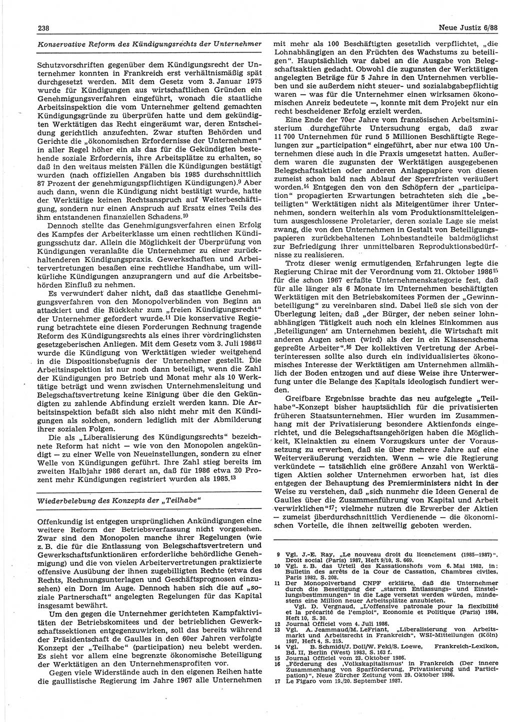 Neue Justiz (NJ), Zeitschrift für sozialistisches Recht und Gesetzlichkeit [Deutsche Demokratische Republik (DDR)], 42. Jahrgang 1988, Seite 238 (NJ DDR 1988, S. 238)