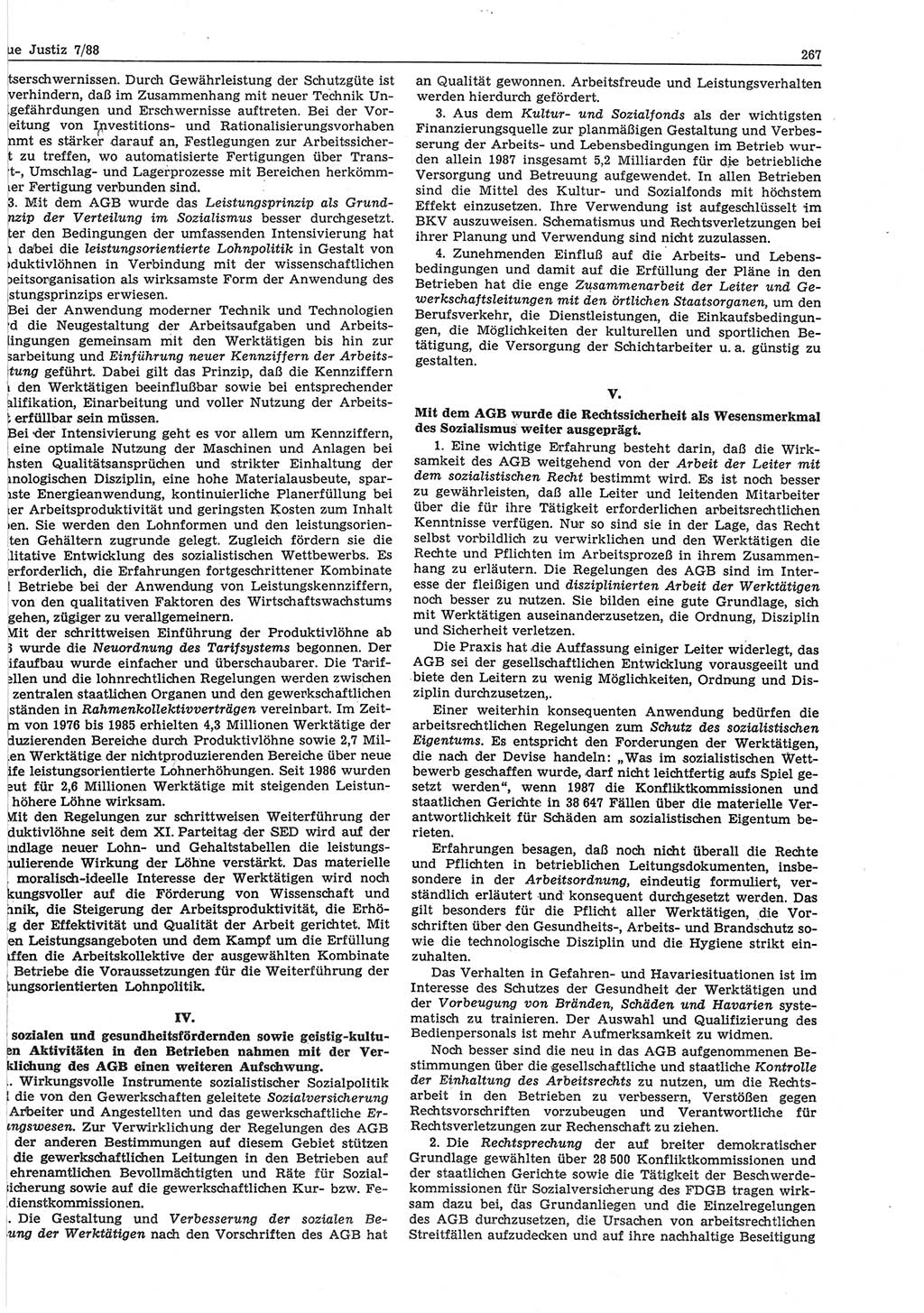 Neue Justiz (NJ), Zeitschrift für sozialistisches Recht und Gesetzlichkeit [Deutsche Demokratische Republik (DDR)], 42. Jahrgang 1988, Seite 267 (NJ DDR 1988, S. 267)